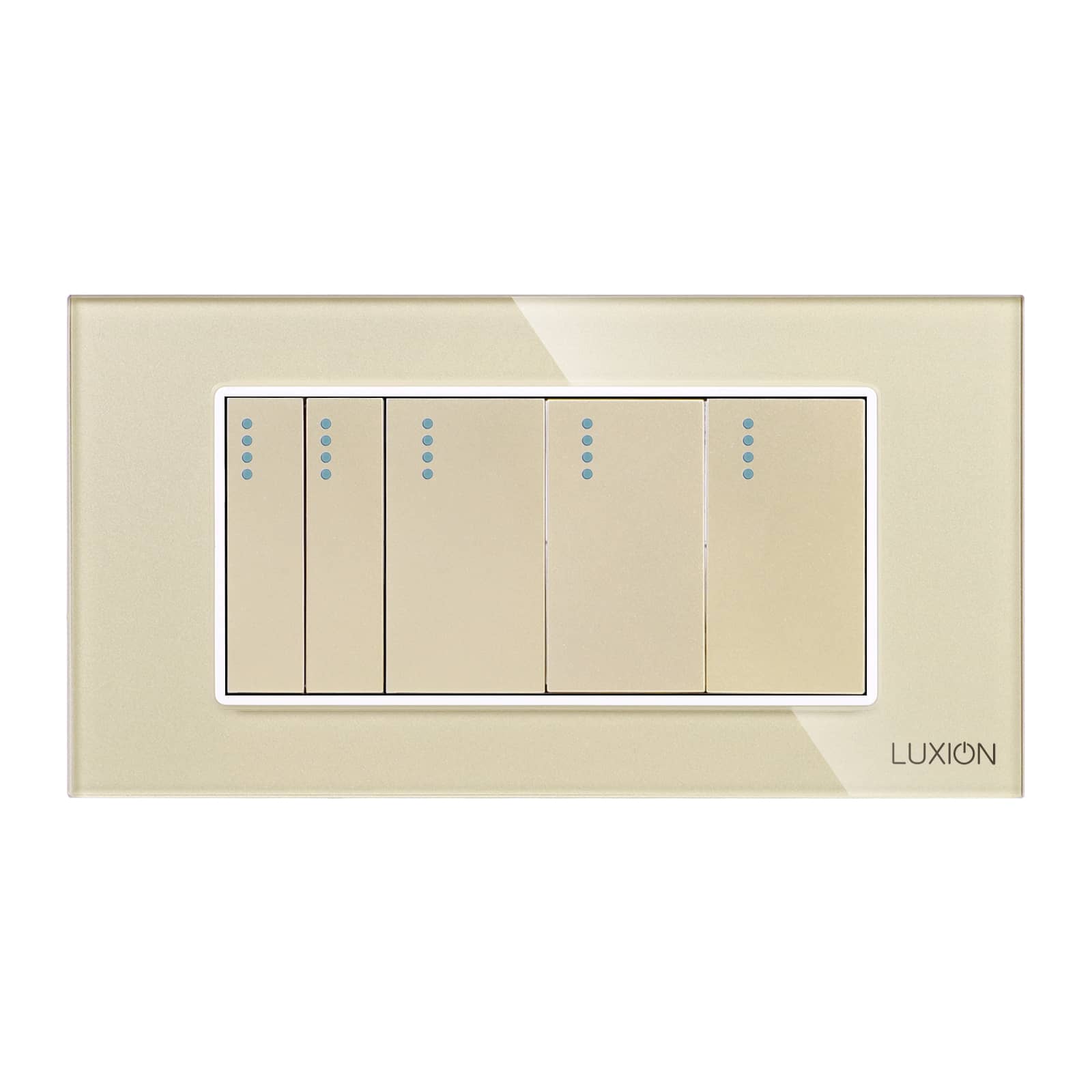 Intrerupator Mecanic 5 Posturi LUXION cu Rama din Sticla, Standard Italian, 4M — imaginea 2