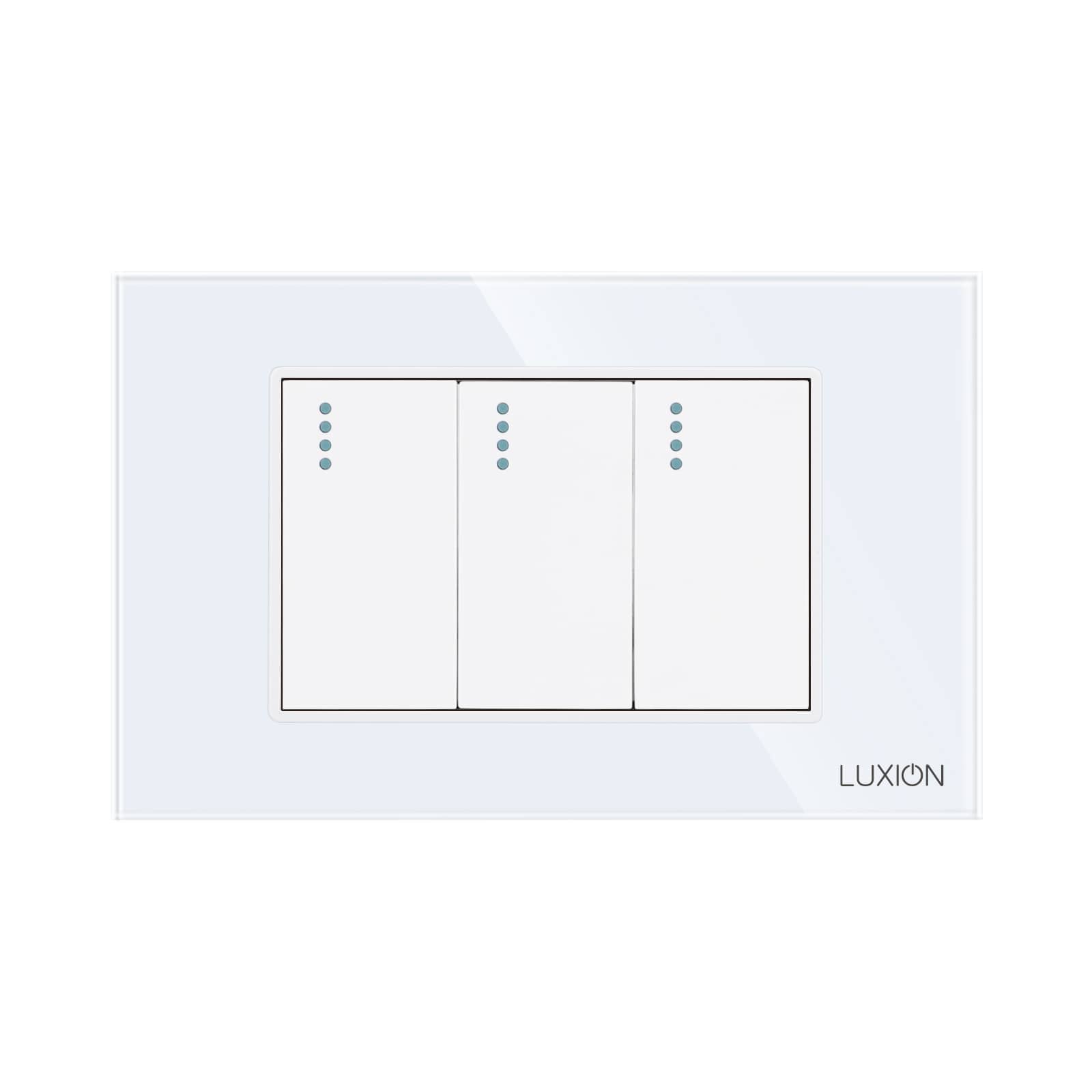 Intrerupator Triplu Mecanic LUXION cu Rama din Sticla, Standard Italian, 3M — imaginea 2