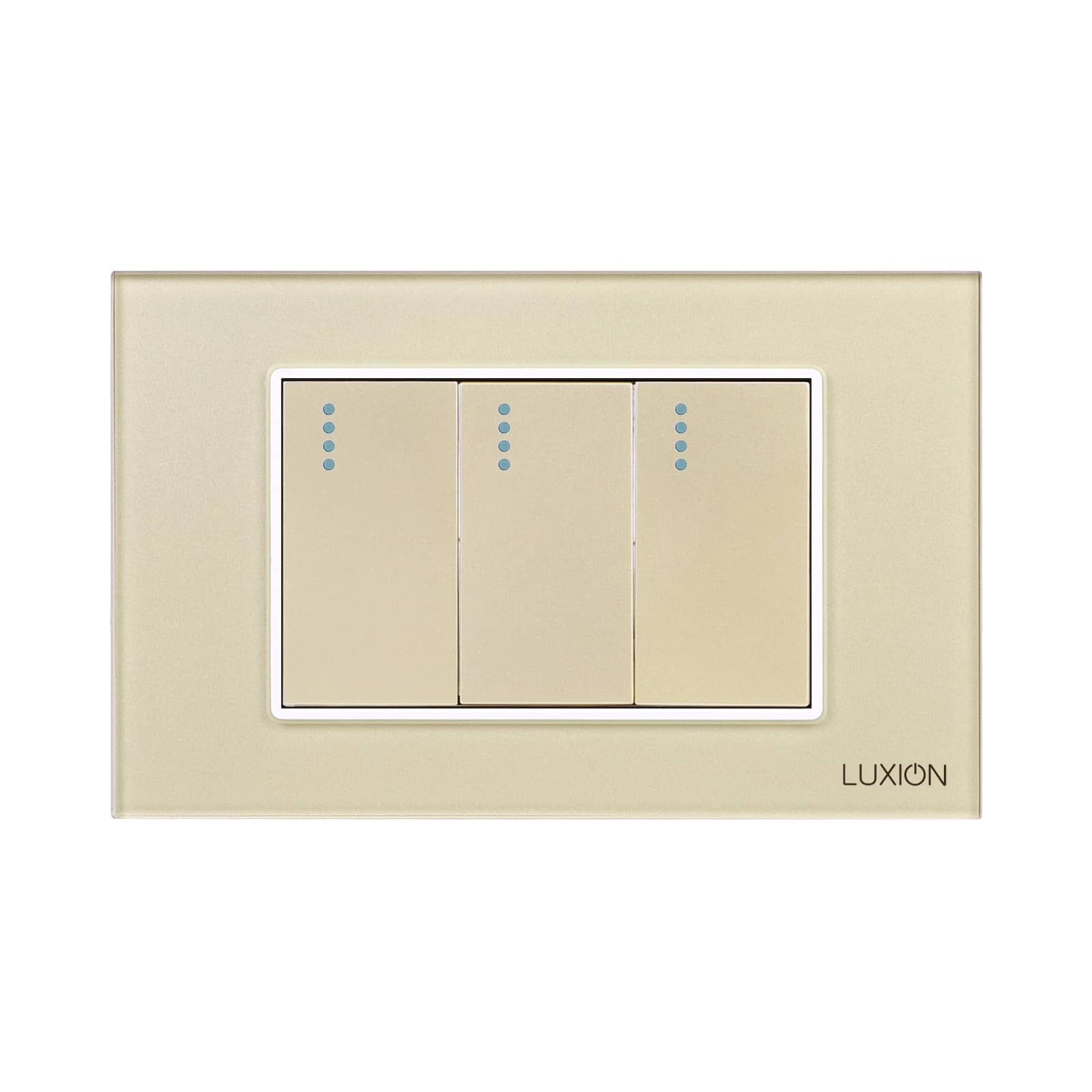 Intrerupator Triplu Mecanic LUXION cu Rama din Sticla, Standard Italian, 3M — imaginea 2
