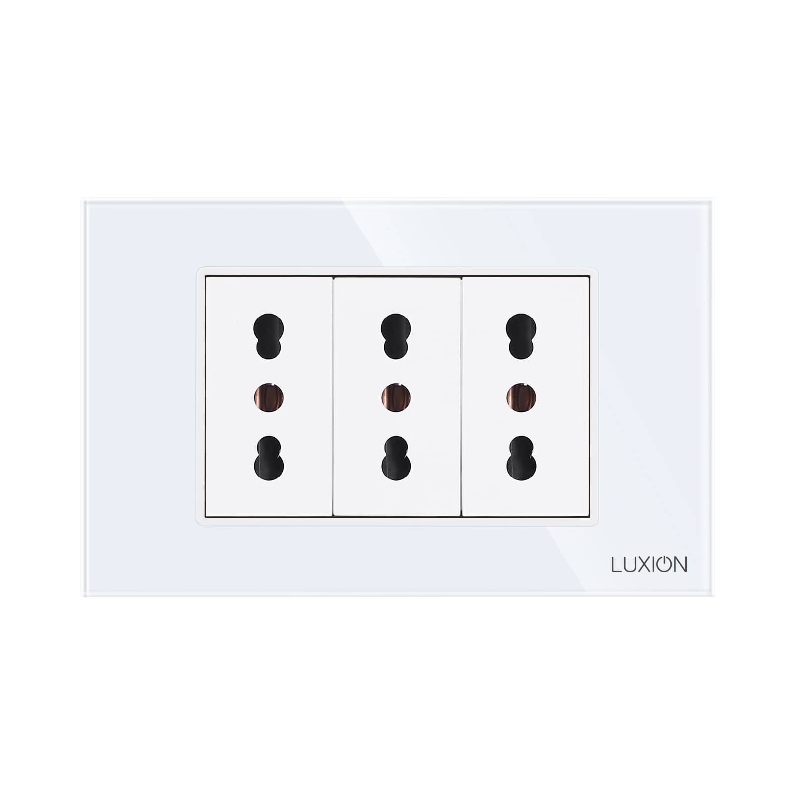 Priza Tripla cu Rama din Sticla LUXION, Standard Italian, 3M — imaginea 2
