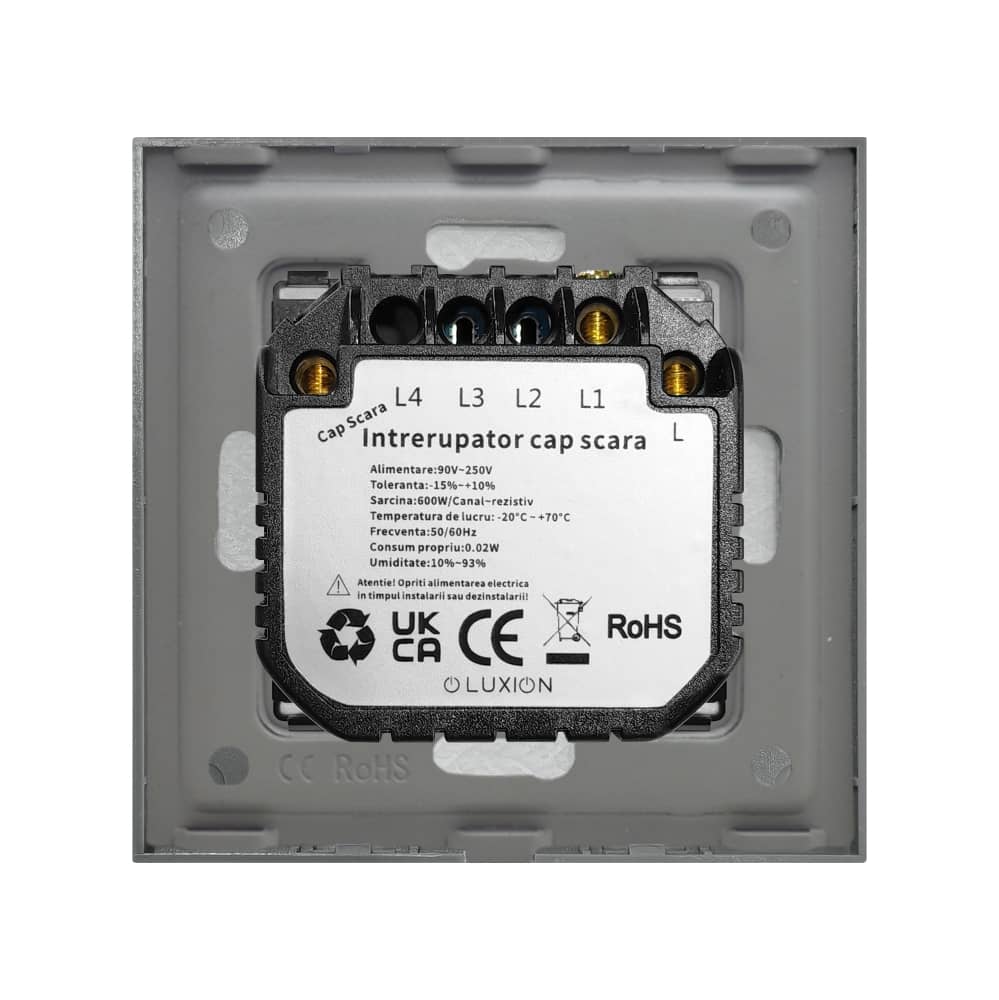 Intrerupator Simplu Cap Scara / Cruce cu Touch din Marmura LUXION, Serie A — imaginea 4