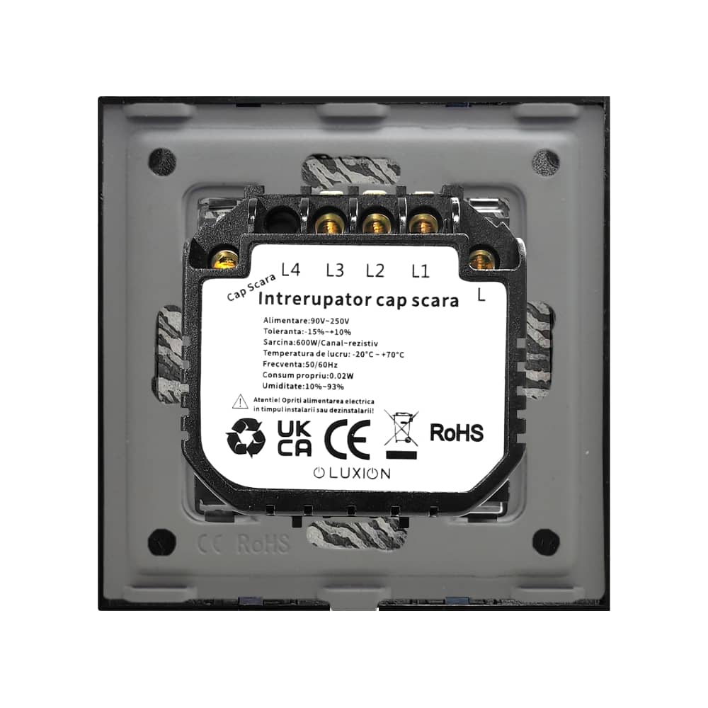 Intrerupator Triplu Cap Scara / Cruce cu Touch din Marmura LUXION, Serie A — imaginea 4