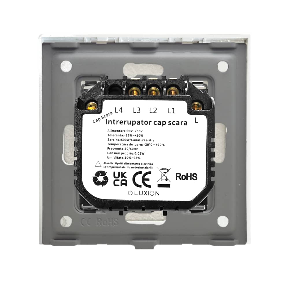 Intrerupator Triplu Cap Scara / Cruce cu Touch din Marmura LUXION, Serie A — imaginea 4