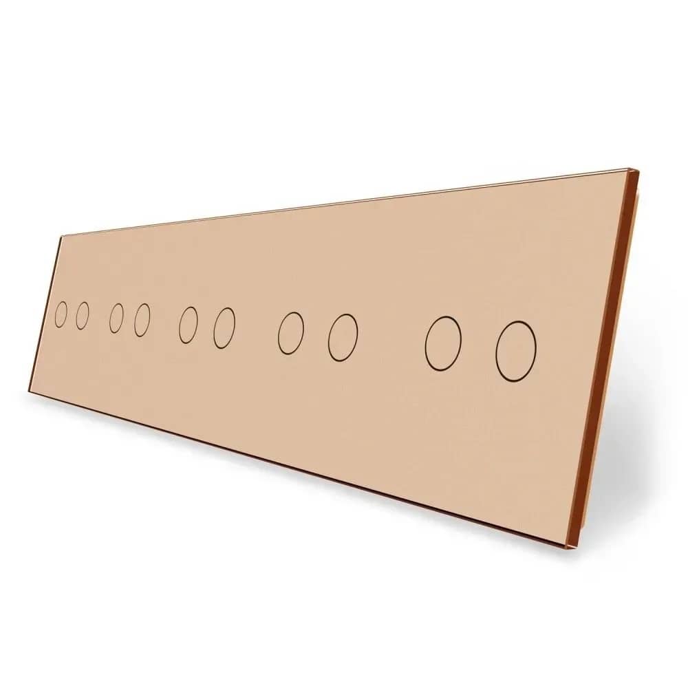Panou 5 intrerupatoare duble cu touch Livolo din sticla — imaginea 1