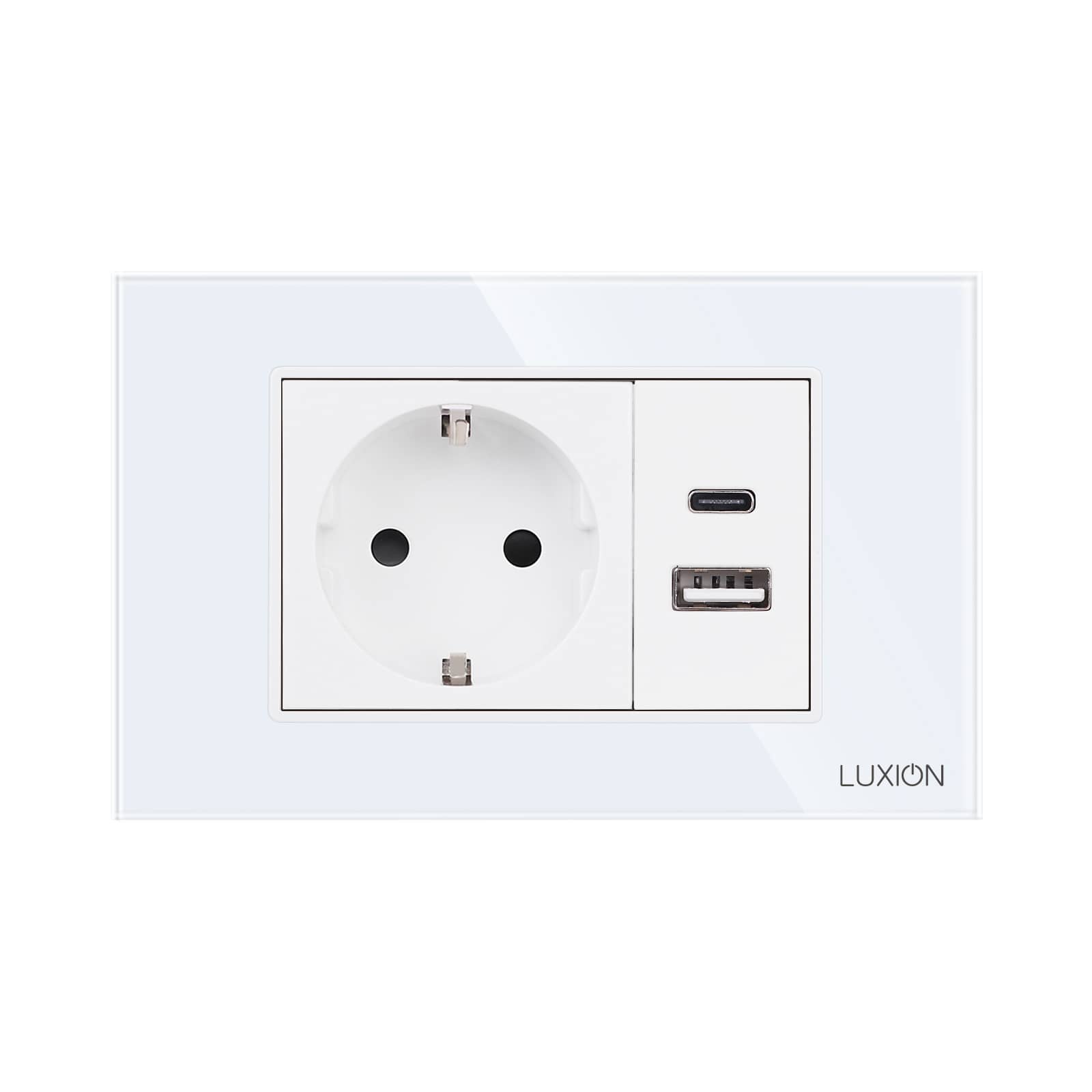 Priza Schuko si USB A+C cu Rama din Sticla LUXION, Standard Italian, 3M — imaginea 2