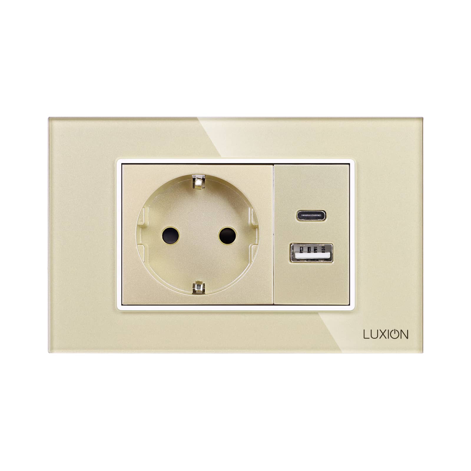 Priza Schuko si USB A+C cu Rama din Sticla LUXION, Standard Italian, 3M — imaginea 2
