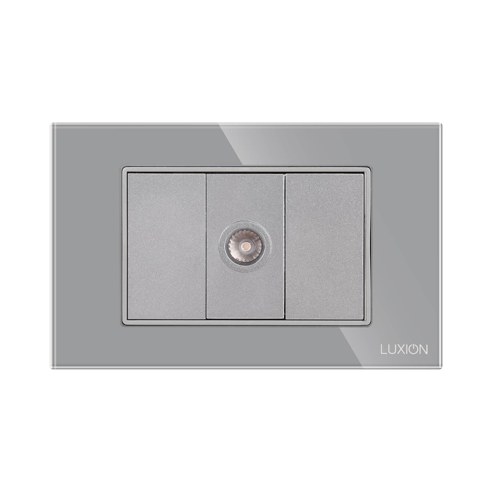 Priza TV 1M + 2 Taste False LUXION cu Rama din Sticla, Standard Italian, 3M — imaginea 2