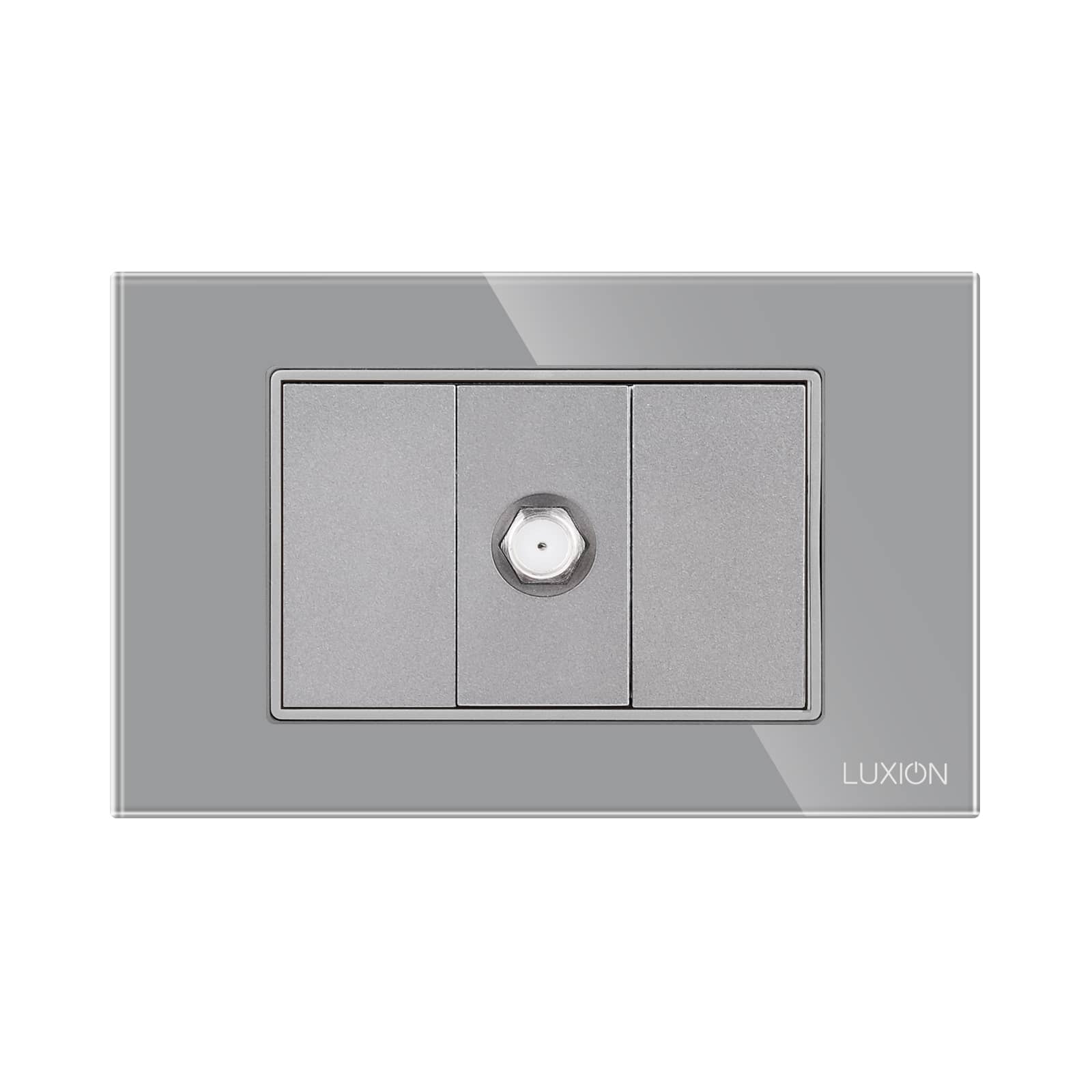 Priza TV Satelit 1M + 2 Taste False LUXION cu Rama din Sticla, Standard Italian, 3M — imaginea 2
