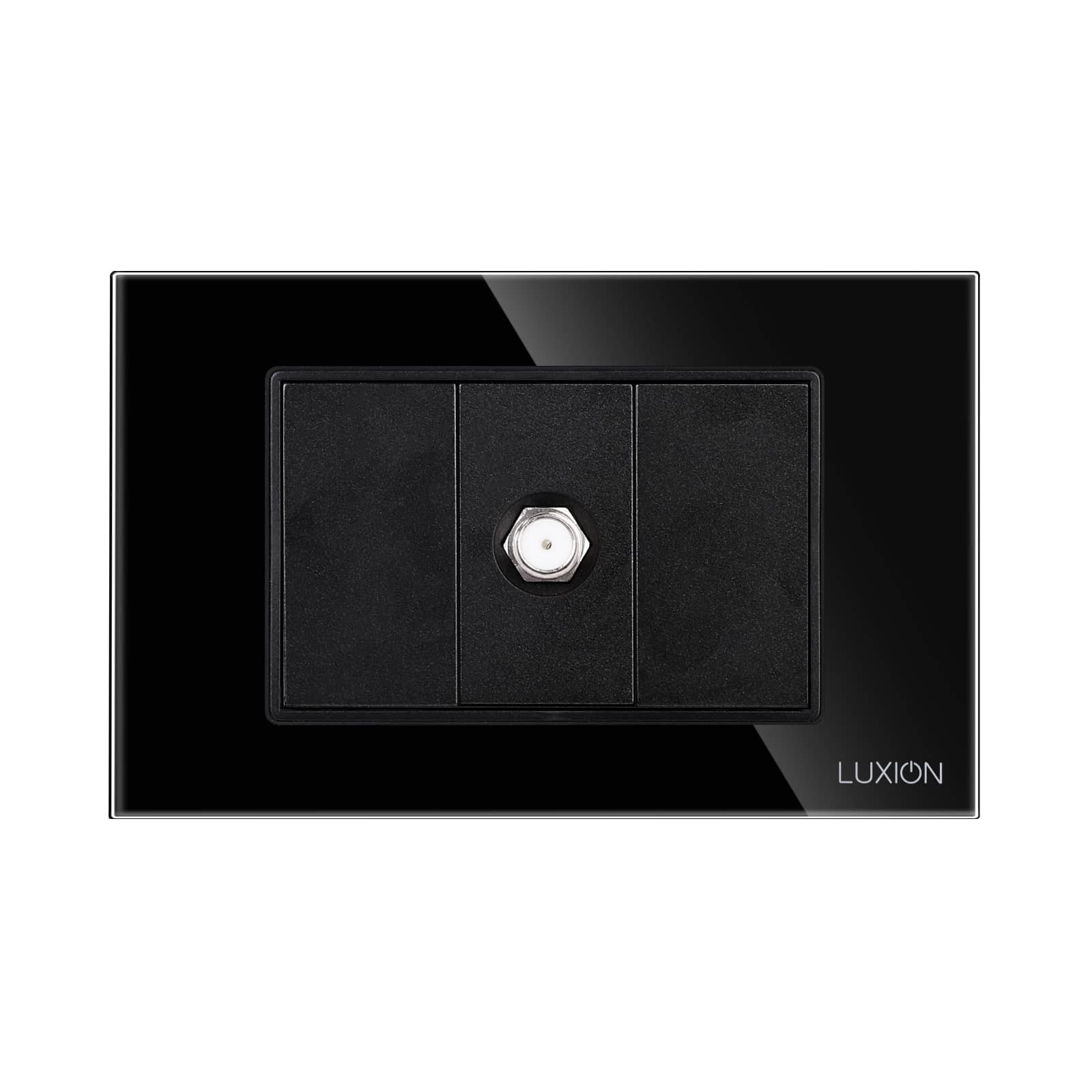 Priza TV Satelit 1M + 2 Taste False LUXION cu Rama din Sticla, Standard Italian, 3M — imaginea 2