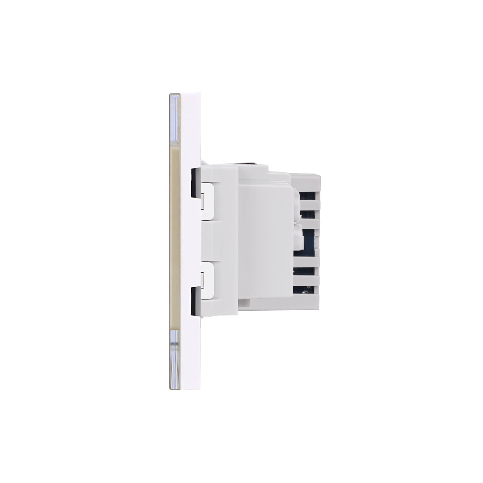 Intrerupator Simplu + Priza USB A+C + Priza Schuko cu Rama din Sticla LUXION, Standard Italian, 4M — imaginea 3