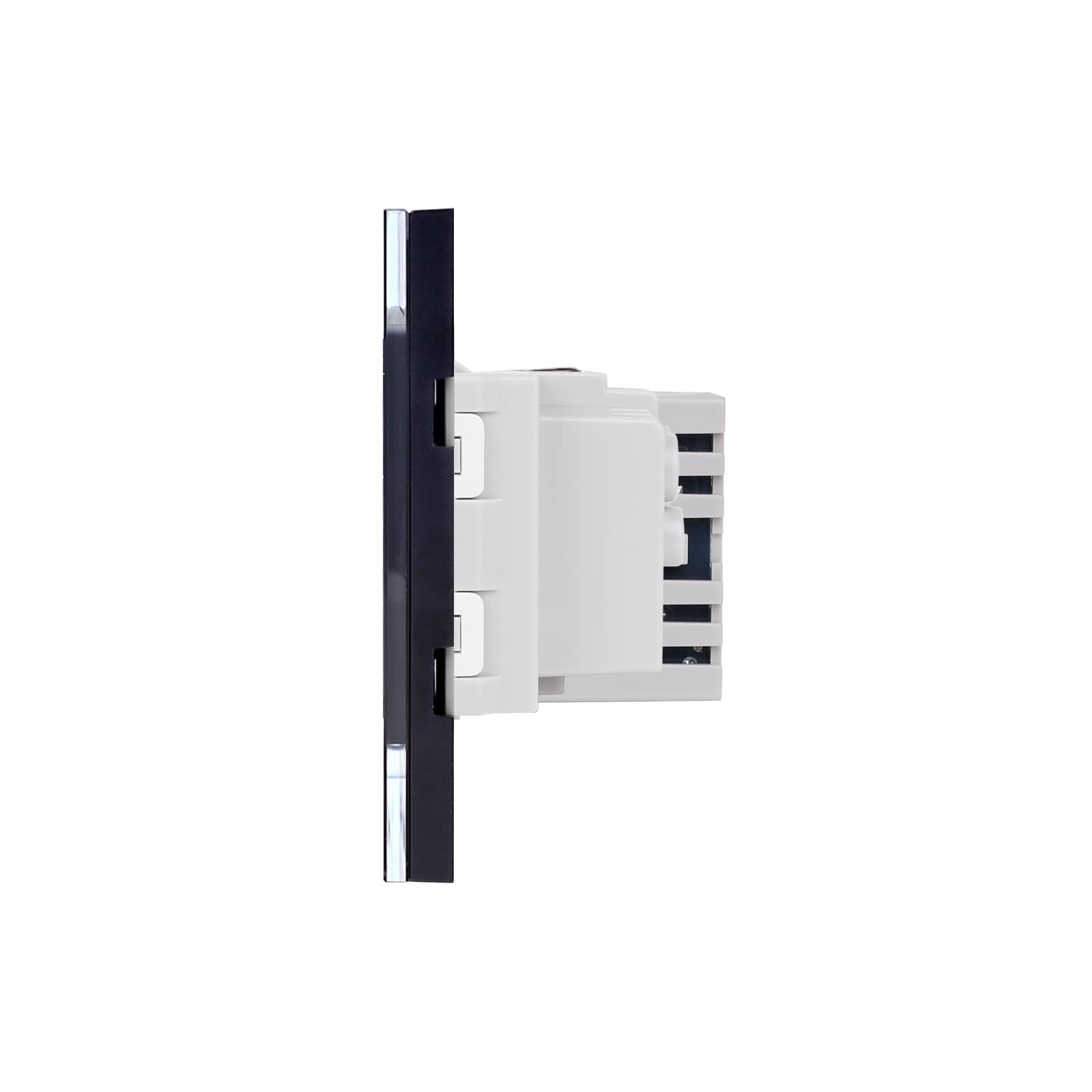 Intrerupator Simplu + Priza USB A+C + Priza Schuko cu Rama din Sticla LUXION, Standard Italian, 4M — imaginea 3