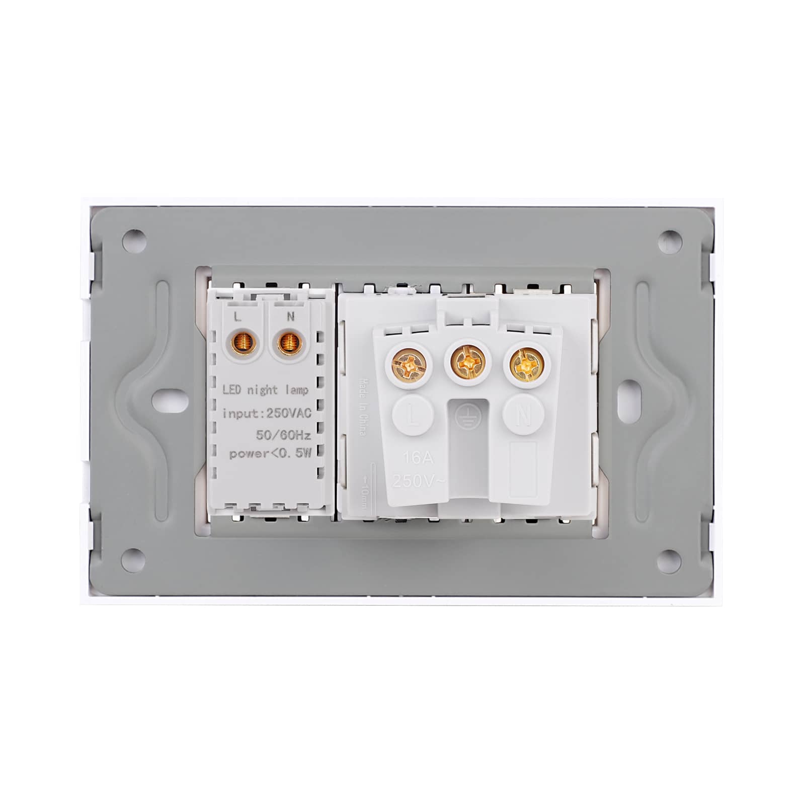 Priza Schuko + Lampa de Veghe cu Rama din Sticla LUXION, Standard Italian, 3M — imaginea 4
