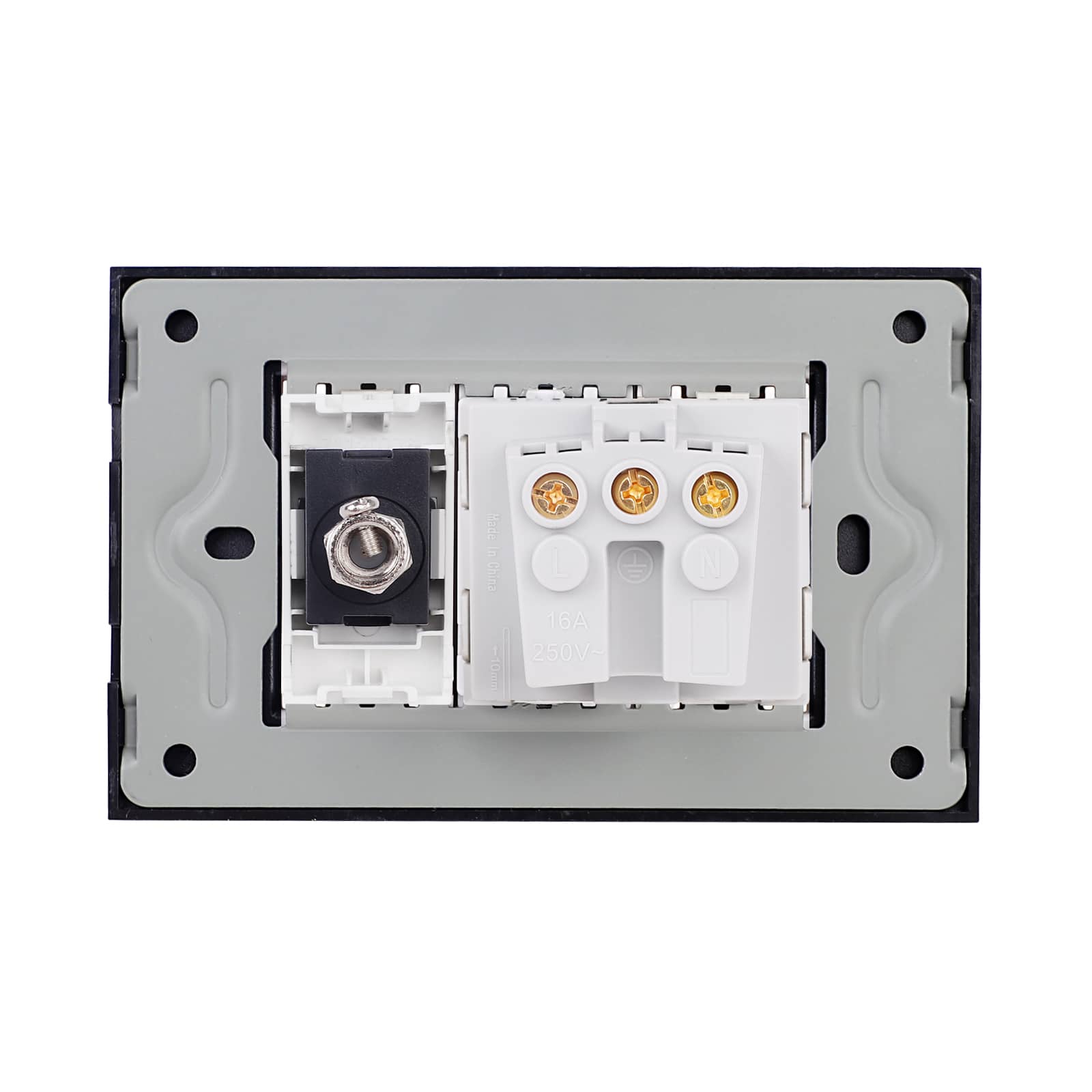 Priza Schuko + Priza TV cu Rama din Sticla LUXION, Standard Italian, 3M — imaginea 4