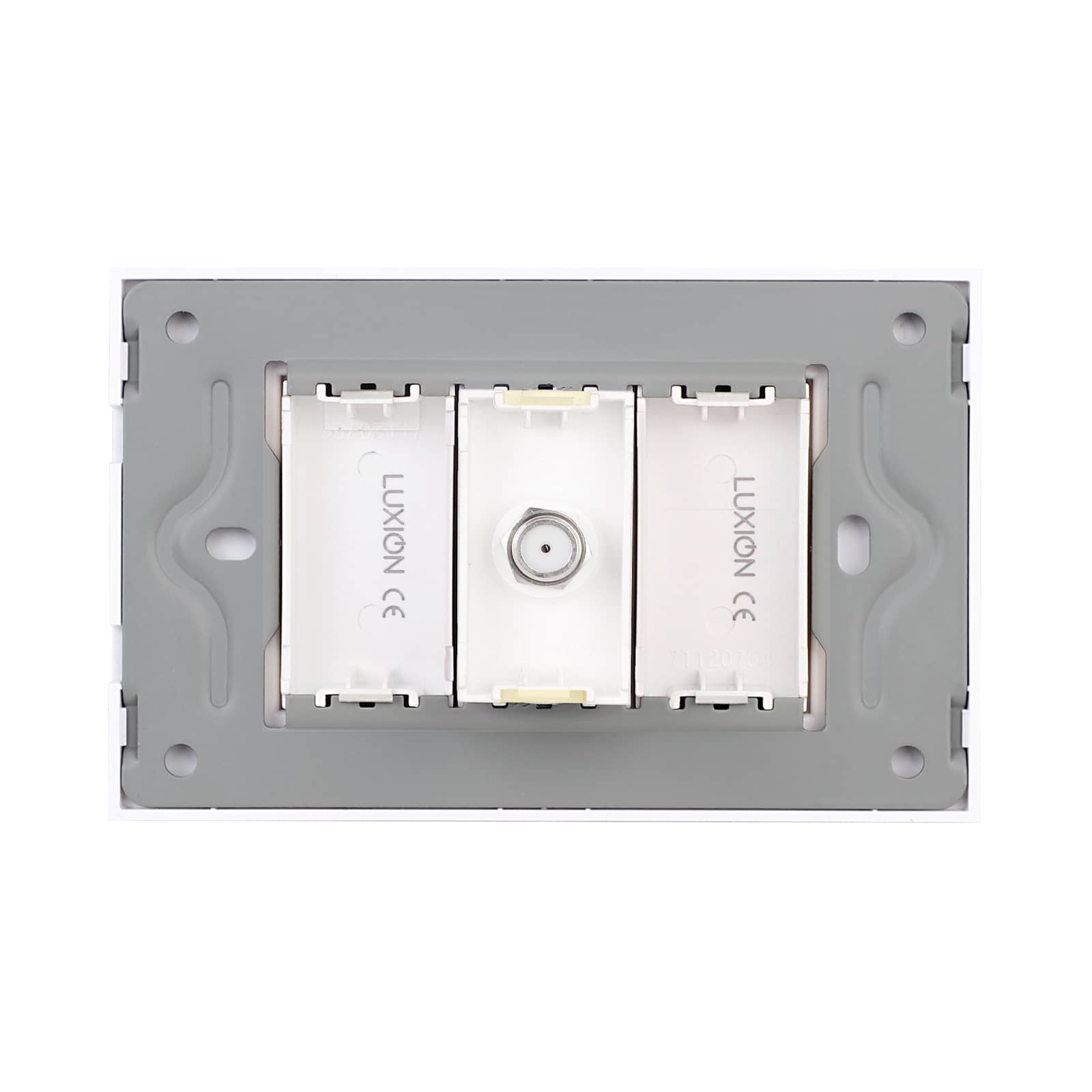 Priza TV Satelit 1M + 2 Taste False LUXION cu Rama din Sticla, Standard Italian, 3M — imaginea 4