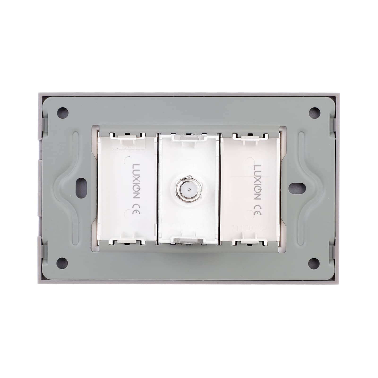 Priza TV Satelit 1M + 2 Taste False LUXION cu Rama din Sticla, Standard Italian, 3M — imaginea 4