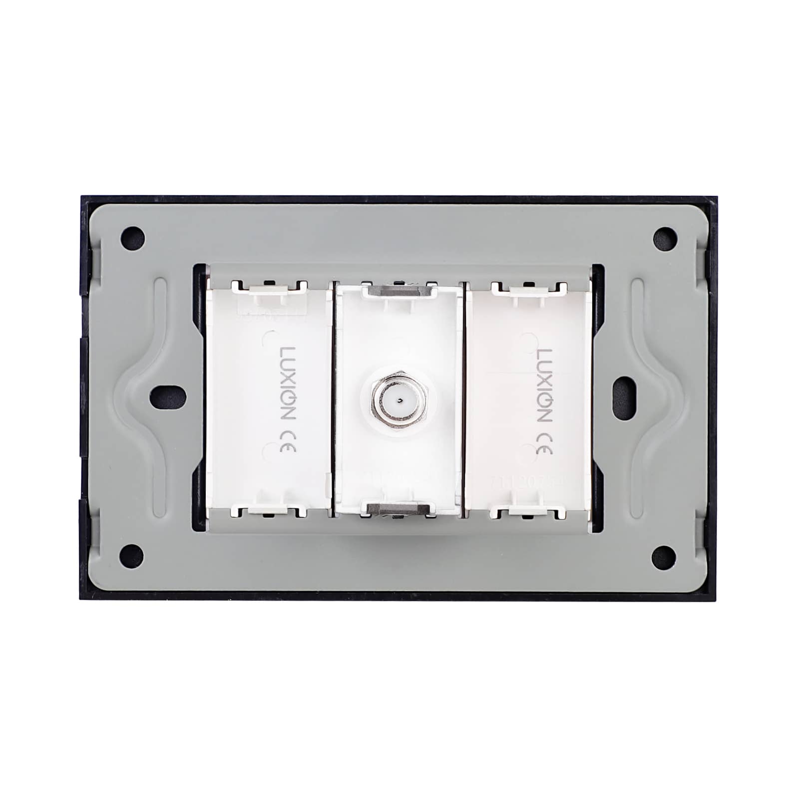 Priza TV Satelit 1M + 2 Taste False LUXION cu Rama din Sticla, Standard Italian, 3M — imaginea 4