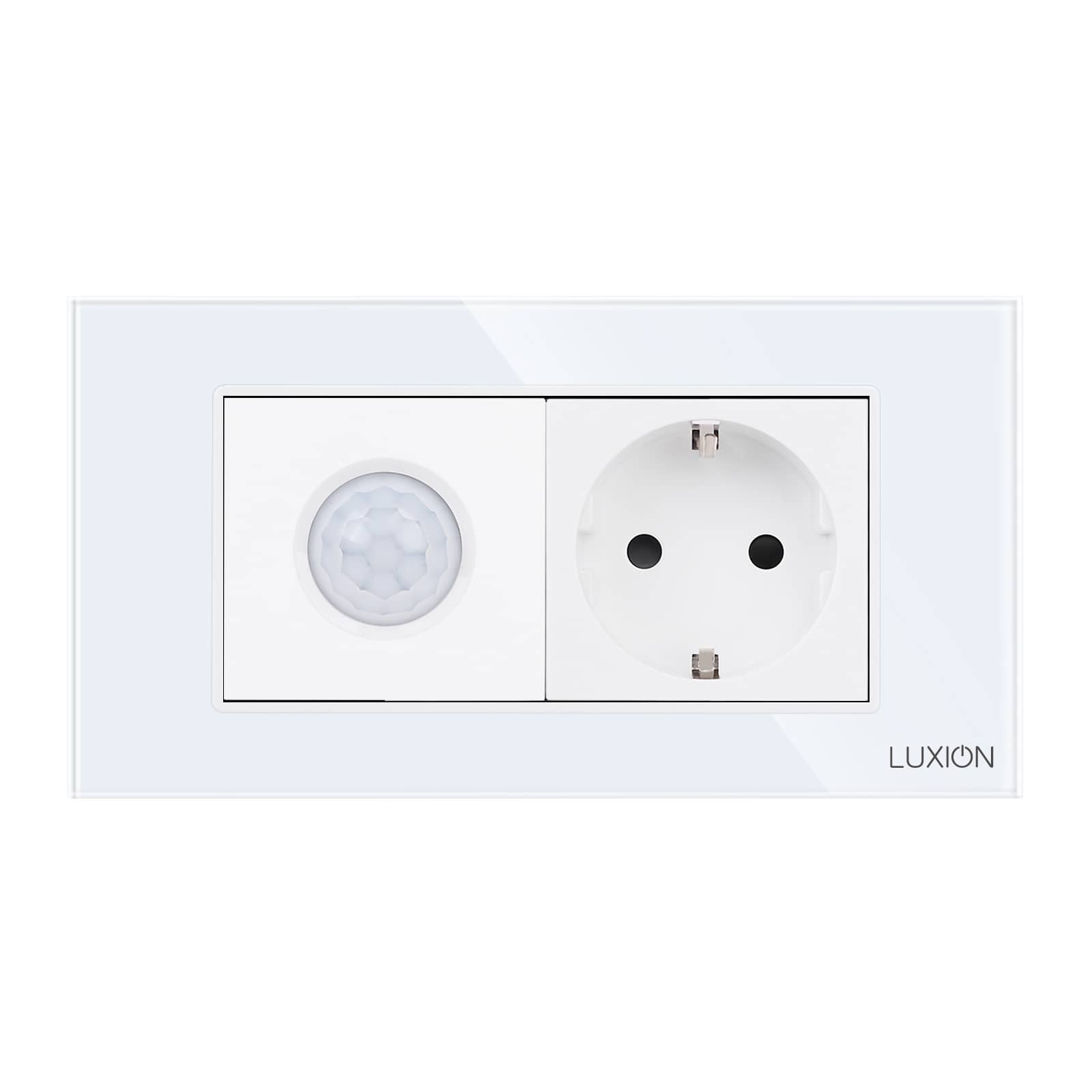 Senzor de Miscare 2M si Priza Schuko LUXION cu Rama din Sticla, Standard Italian, 4M — imaginea 2