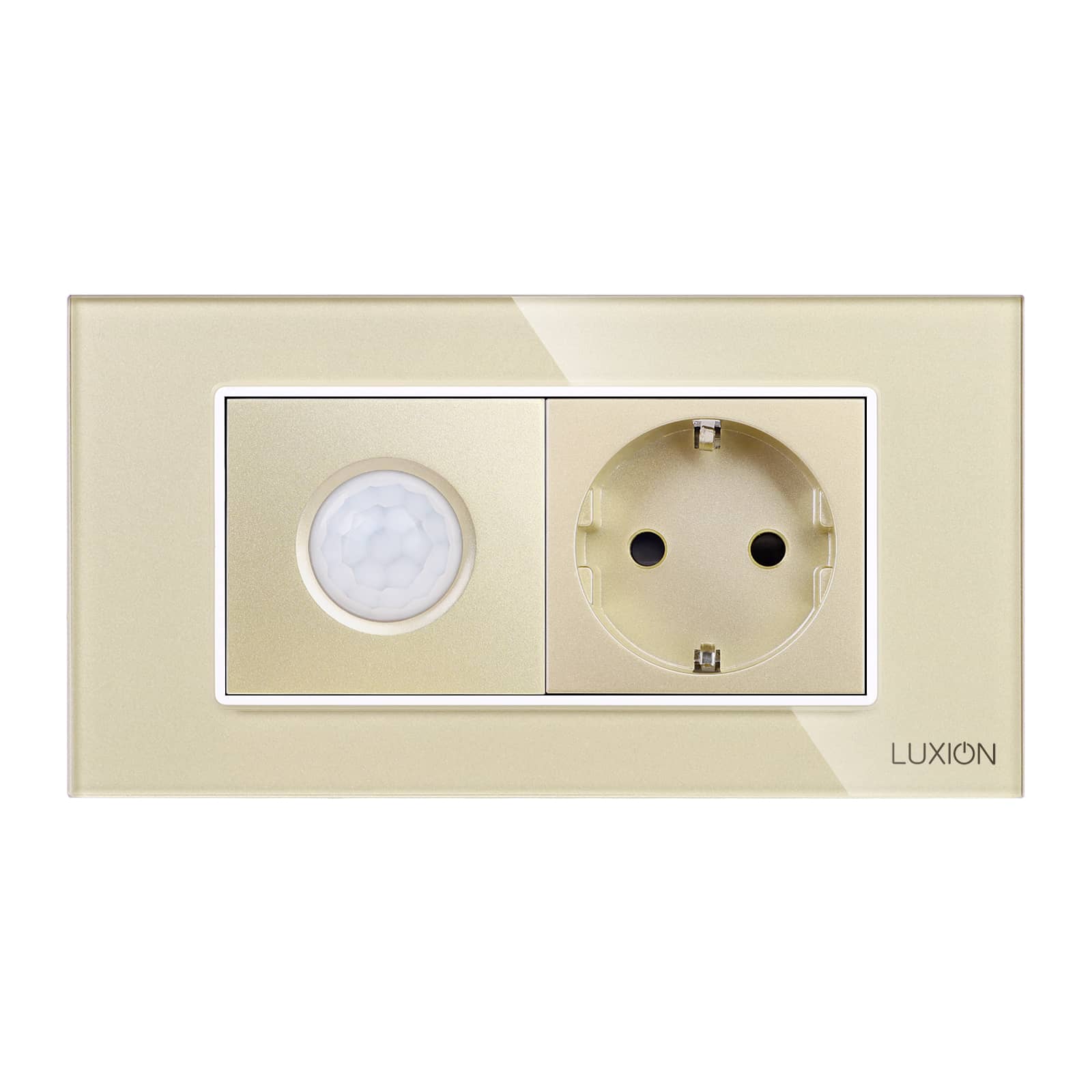 Senzor de Miscare 2M si Priza Schuko LUXION cu Rama din Sticla, Standard Italian, 4M — imaginea 2