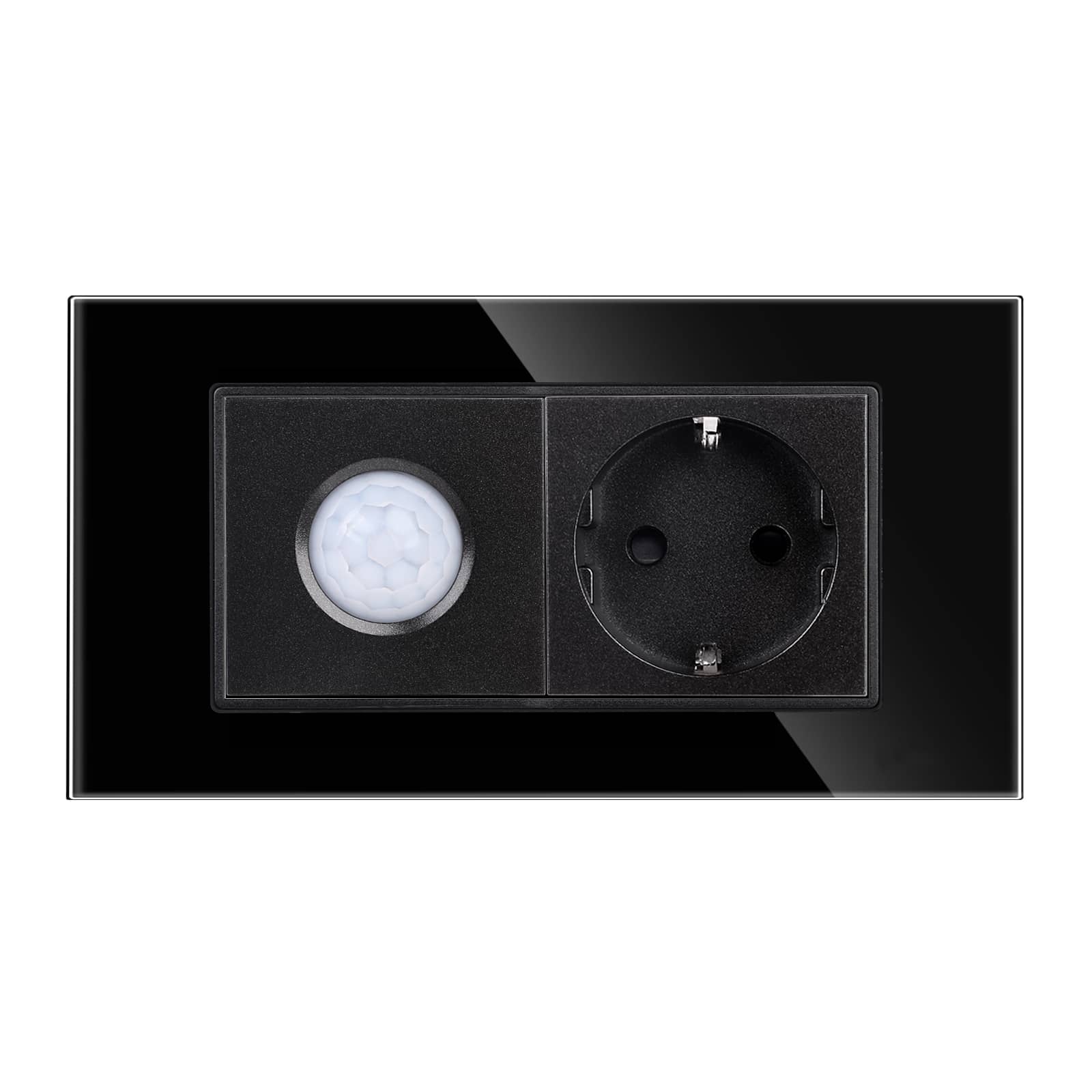 Senzor de Miscare 2M si Priza Schuko LUXION cu Rama din Sticla, Standard Italian, 4M — imaginea 2