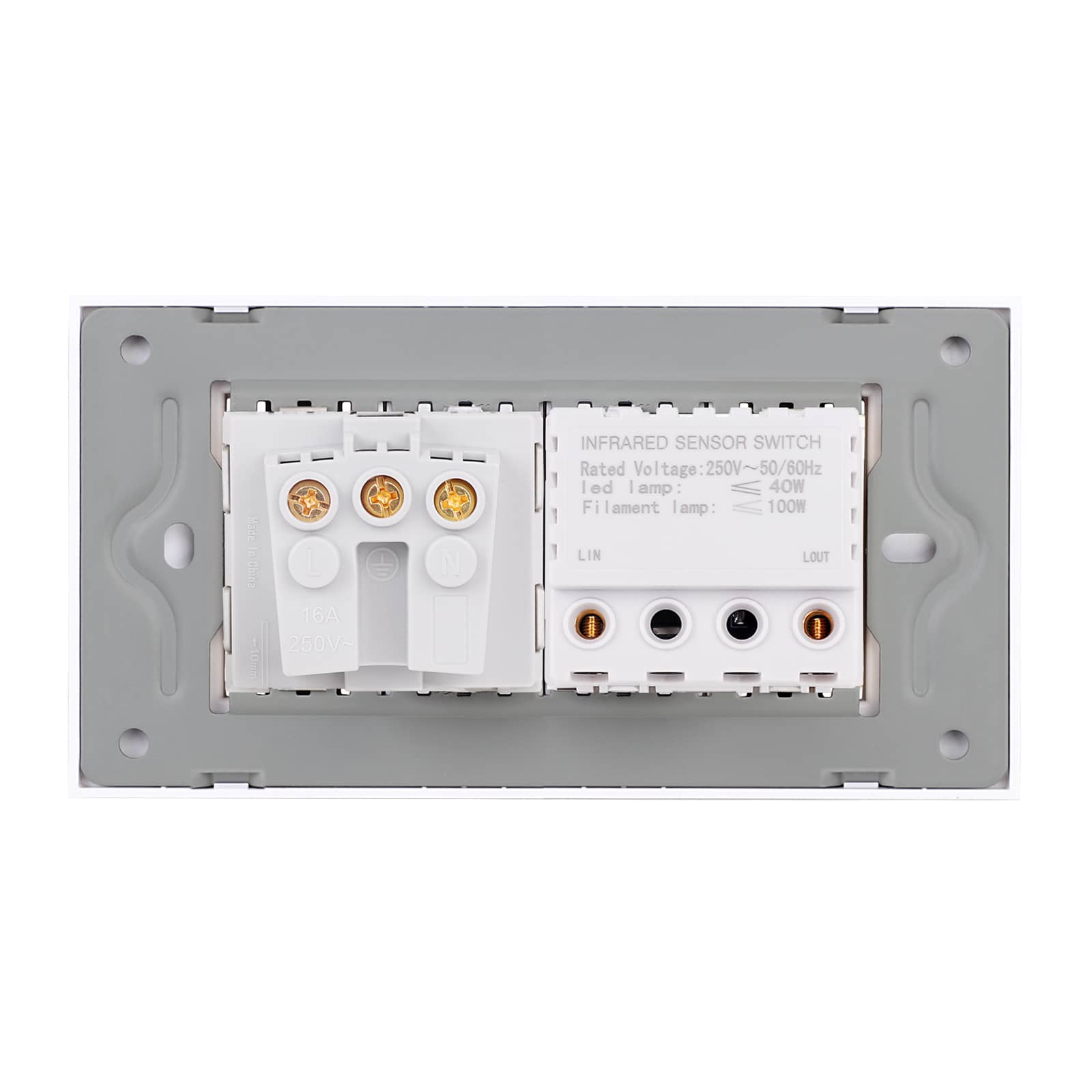 Senzor de Miscare 2M si Priza Schuko LUXION cu Rama din Sticla, Standard Italian, 4M — imaginea 4