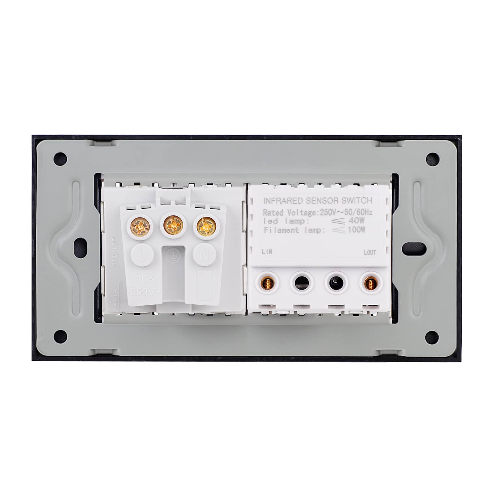 Senzor de Miscare 2M si Priza Schuko LUXION cu Rama din Sticla, Standard Italian, 4M — imaginea 4