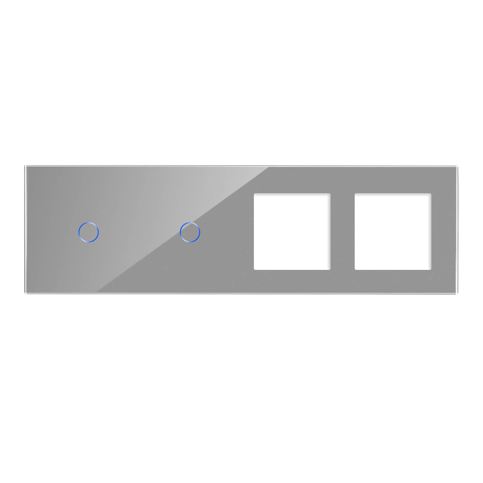 Panou 2 Intrerupatoare Simple cu Touch si 2 Prize Din Sticla LUXION — imaginea 1