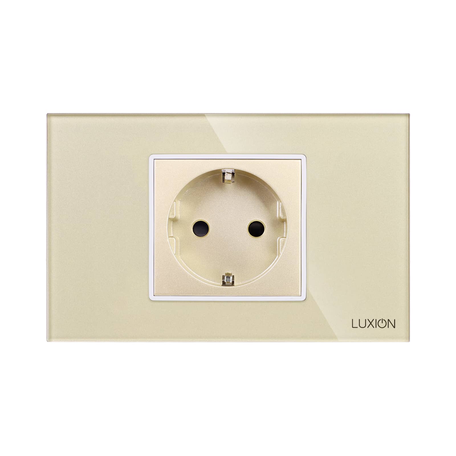 Priza Simpla LUXION cu Rama din Sticla, Standard Italian, 2/3M — imaginea 2